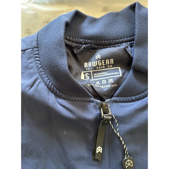 NWT Rawgear Jacket Mens Small Navy Blue Full Zip Reflective Line Bomber Jacket - Picture 5 of 6